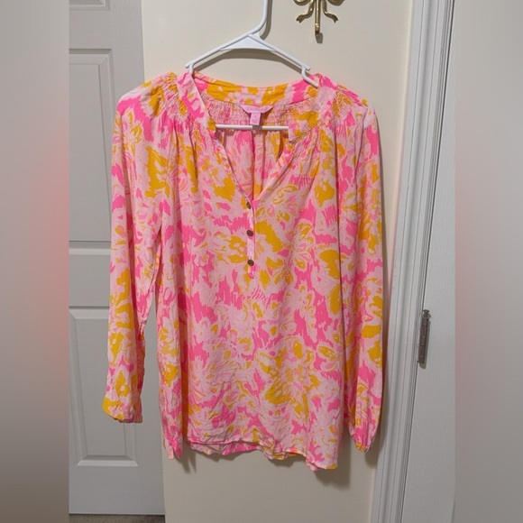 Lilly Pulitzer Tops - Lilly Pulitzer Pink Silk Blouse